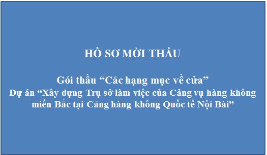 Hồ sơ mời thầu gói thầu số 3 "Các hạng mục về cửa"
